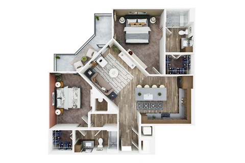 a floor plan of a house with a bedroom and a living room